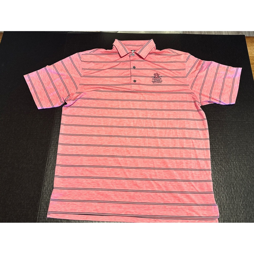 Footjoy FJ 100th PGA Tour Championship 2018 Pink & Black Golf Polo Mens XL